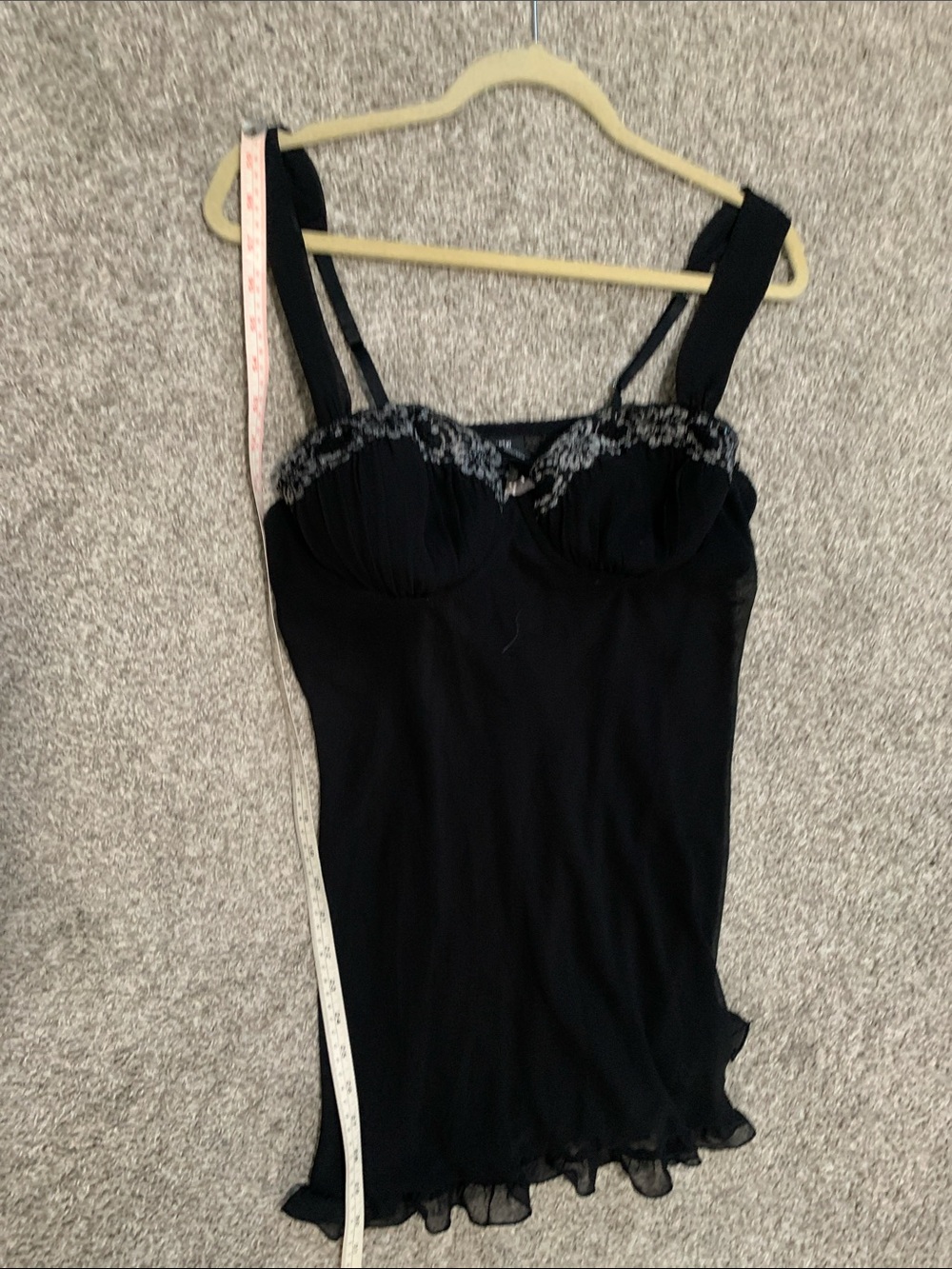 Y2K Apt 9 Black Ruffle Hem Chemise - Picture 6 of 7
